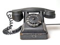 Old telephone set on a white background. Royalty Free Stock Photo