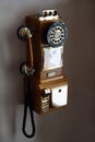 Old telephone on wall