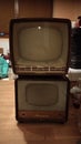 2 old television receivers 1960 vintage