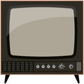 Old television vector, retro tv-set isolated illustration Royalty Free Stock Photo