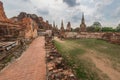 Old Temple Architecture at Wat Mahathat, Ayutthaya, Thailand Royalty Free Stock Photo