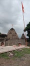 Old temple in Maharashtra in fort with Flag Royalty Free Stock Photo