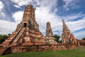 Old Temple wat Chaiwatthanaram of Ayuthaya Province( Ayutthaya Historical Park )Asia Thailand Royalty Free Stock Photo