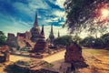 Old temple Wat phra sri sanphet in Ayutthaya, Thailand. Royalty Free Stock Photo