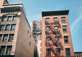 Old tenement house with fire escapes, New York City, USA Royalty Free Stock Photo