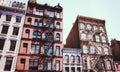 Old tenement houses with fire escapes, New York Royalty Free Stock Photo