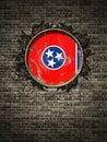 Old Tennessee flag in brick wall