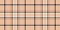 Old texture tartan vector, template check background textile. Checkered fabric plaid seamless pattern in orange and dark colors Royalty Free Stock Photo