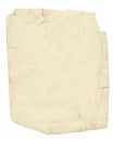 Old textured paper with tattered edge and clipping path. Royalty Free Stock Photo