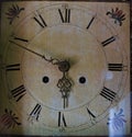 Old 18th century house clock disk. Royalty Free Stock Photo