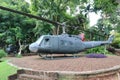 Old Thai military helicopters kept in Phitsanulok Museum, Thailand.