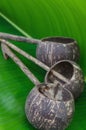 Old thai style coconutshell ladles