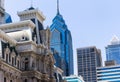 Old theatre and modern skyscrapers in Philadelphia Royalty Free Stock Photo