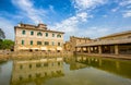 Old thermal baths in the medieval village Bagno Vignoni, Siena province,Tuscany, Italy. Royalty Free Stock Photo