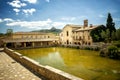 Old thermal baths in the medieval village Bagno Vignoni, Siena, Tuscany, Italy