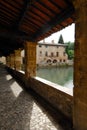 Old thermal baths in the medieval village Bagno Vignoni, Royalty Free Stock Photo