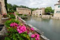 Old thermal baths in the medieval village Bagno Vignoni, Tuscany, Ital Royalty Free Stock Photo