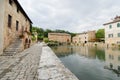 Old thermal baths in the medieval village Bagno Vignoni, Tuscany, Italy x Royalty Free Stock Photo