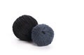 Old threads for knitting on a white background. Wool yarn is wound into a ball Royalty Free Stock Photo