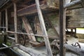 The old threshing machine from Sarbi village, Budesti commune, Maramures county, Romania.