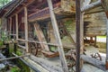 The old threshing machine from Sarbi village, Budesti commune, Maramures county, Romania. Royalty Free Stock Photo