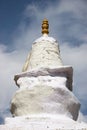 Old Tibetan stupa with Buddha Eyes, Everest trek, Himalayas, Nepal Royalty Free Stock Photo