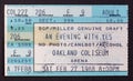 Old ticket stub for an Evening with Yes concert at Oakland Coliseum