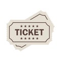 Old ticket vector pictogram Royalty Free Stock Photo