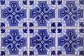 Old tile wall Portugal blue Royalty Free Stock Photo