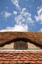 Old tiled roof with attick window Royalty Free Stock Photo