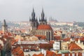 Old tiled roofs of Prague, Czech Republic. Royalty Free Stock Photo