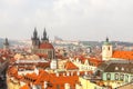 Old tiled roofs of Prague, Czech Republic. Royalty Free Stock Photo