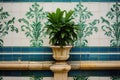 Old tiles of Portugal, detail of a classic ceramic tiles azulejos Royalty Free Stock Photo