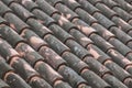 Old tiles roof of a country house Royalty Free Stock Photo