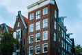 Old Tilted Houses in Amsterdam. Unique dutch architecture