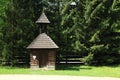 Old timbered belfry in open-air museum