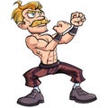 Old time bare knuckle boxer created in vectors