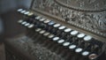 Old-time cash register in a shop. Close - up Royalty Free Stock Photo