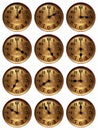 Old time clock hours Royalty Free Stock Photo