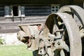 Old-time iron tractor Royalty Free Stock Photo