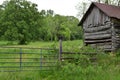 Old-time Western NC barn with gate Royalty Free Stock Photo