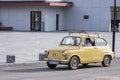 Old timer car Zastava Fiat 500 on street in Sarajevo, Bosnia and Herzegovina, June 11, 2020
