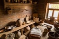 Old times farmhouse interior of an old country house Royalty Free Stock Photo