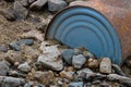 Old tin can rusty beach garbage Royalty Free Stock Photo