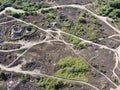 Old tin and copper mining works taken over by nature Royalty Free Stock Photo