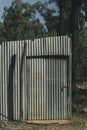 An old tin shed on the Reward diggings near Rubyvale Sapphire abandoned by the leasehold miner. Central Highlands, Queensland, Royalty Free Stock Photo