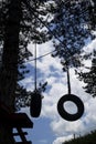 Old tire swings. Childhood memories Royalty Free Stock Photo