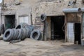 Old tires in a garage in east Anatolia Royalty Free Stock Photo