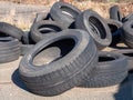 Old tires for recycling environment