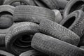 old tires used worn for recycling